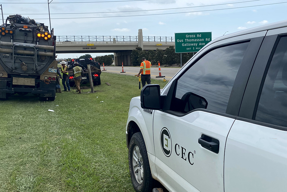 CEC®'s SUE team testing holes in Mesquite, Texas